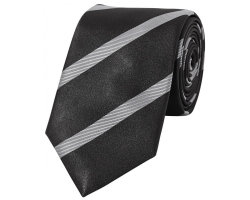 Cravate de service club pointe 7 cm noire grise - Élégance pour votre personnel