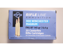 Munitions PPU 300 Win Mag, 145 gr FMJ BT - Qualité supérieure pour le tir et la chasse