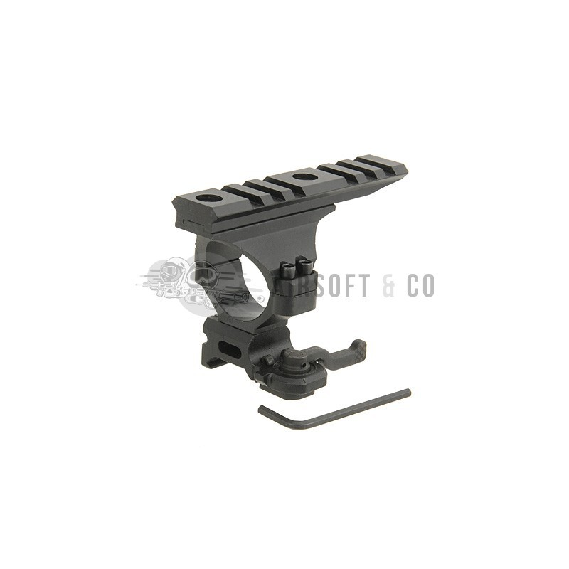 Montage lunette QD Ø 30 mm avec rail supérieur - Équipement Sportif