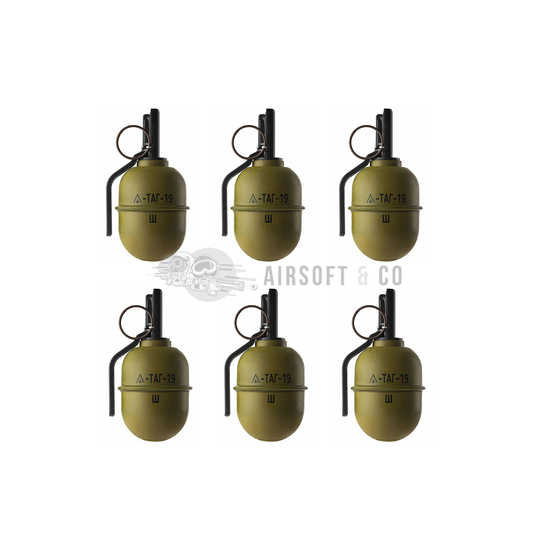 Pack de 6 grenades TAG-19 - Réalisme et puissance pour l'airsoft