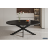 Table 'Alexa' 200 cm Ovale Bois de Manguier Noir - Élégance et Robustesse