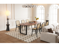 Table ovale 'Tommy' 220x100 cm en bois de manguier - Élégance et fonctionnalité