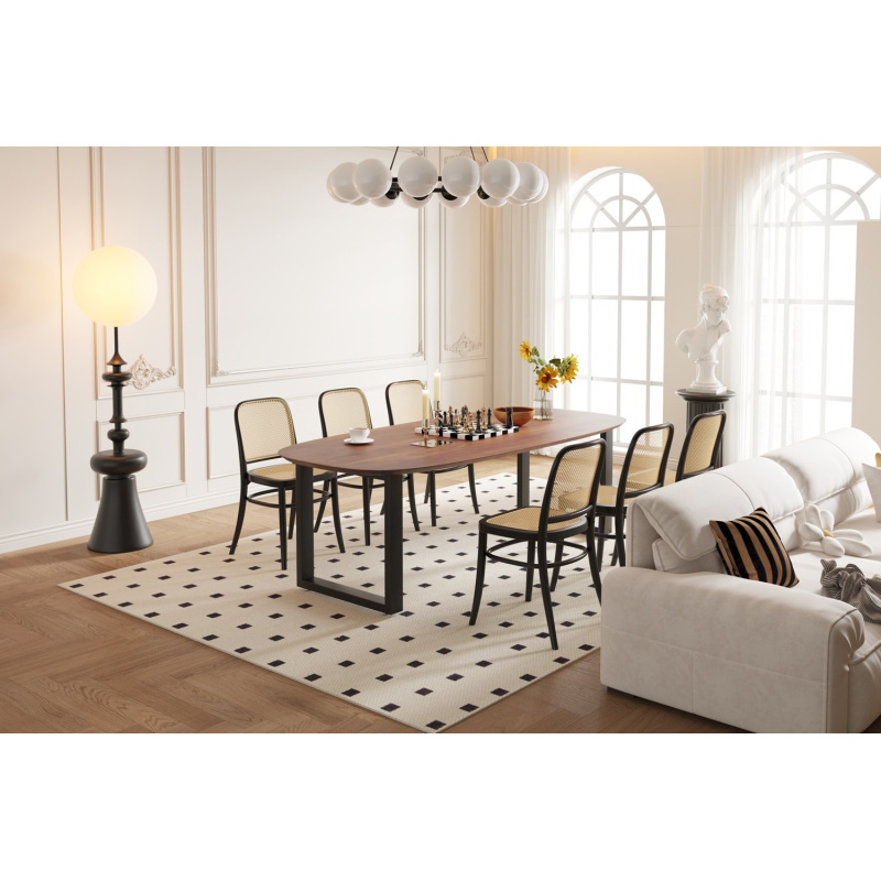 Table ovale 'Tommy' 220x100 cm en bois de manguier - Élégance et fonctionnalité