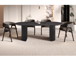 Table 'Lagos' 220 cm Ovale en Décor Brun Foncé - Meubles Modernes