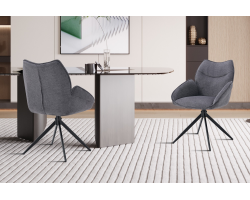 Chaise 'Mahi' Pivotante à Tissu Ote Share 456 - Gris foncé
