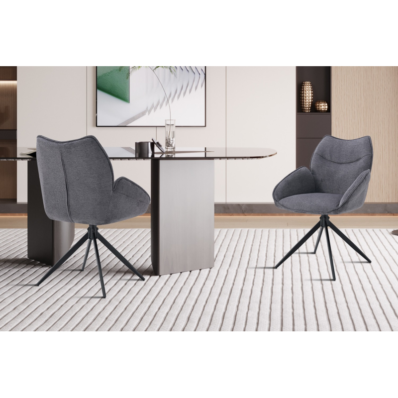 Chaise 'Mahi' Pivotante à Tissu Ote Share 456 - Gris foncé