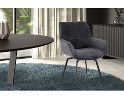 Chaise Modest pivotante en tissu Fabb Raven 18 gris foncé - Meubles