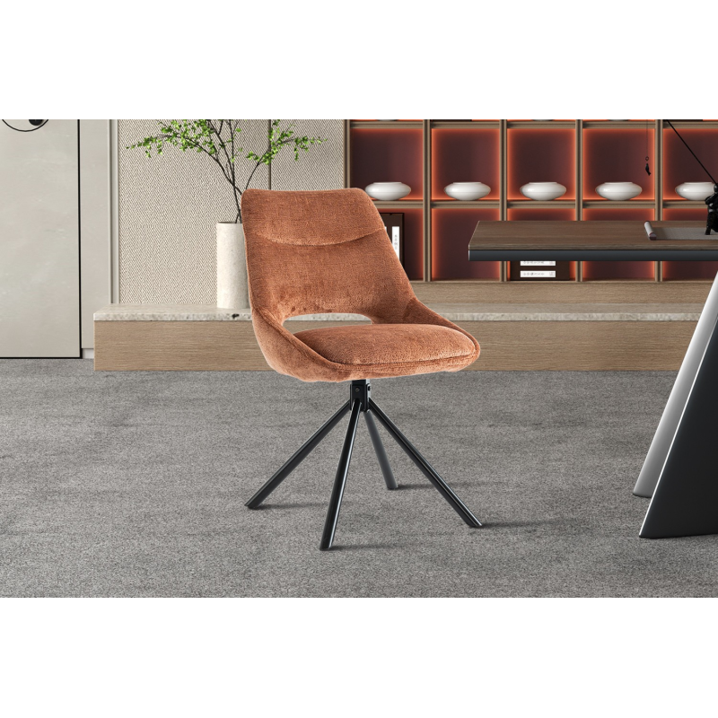 Chaise 'Dante' Tissu Rouille - Élégance et Confort