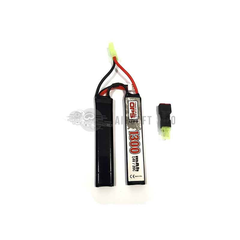 Batterie LiPo 7.4V 1300 mAh 20C Twin - Tactical OPS
