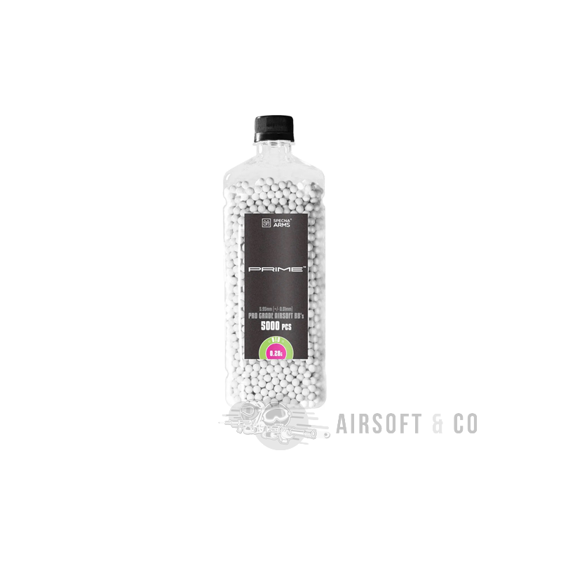 Billes SPECNA ARMS PRIME 0.28 gr Bio - Bouteille de 5000 billes pour Airsoft