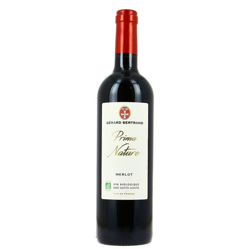 PAYS OC IGP Prima Nature Merlot 2020 Bio-0 Sulfite - Vin Rouge Haut de Gamme