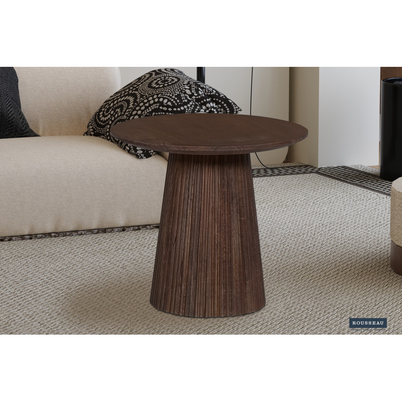 Table basse 'Miguel' en bois de manguier - Ronde et élégante