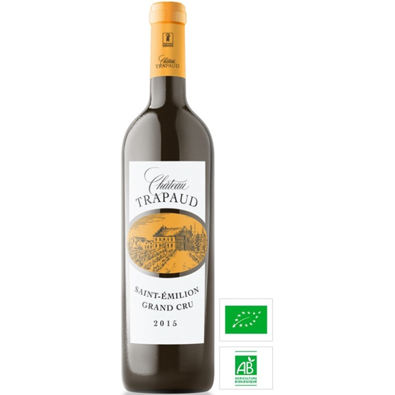 TRAPAUD 2015-2016 Saint Emilion Grand Cru bio AOC 75cl - Vin Rouge Haut de Gamme