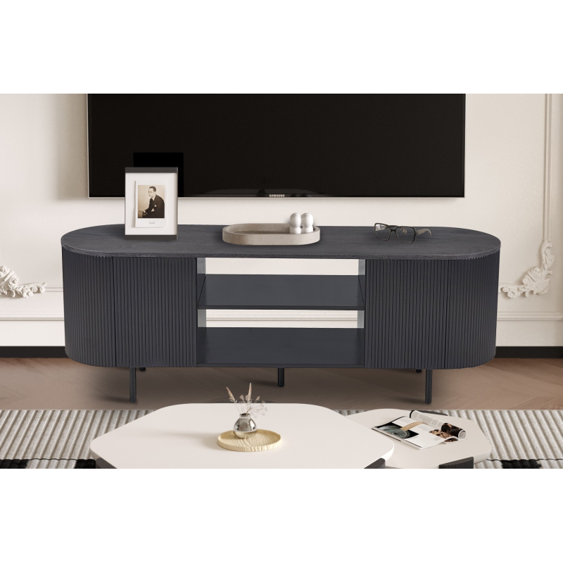 Meuble TV 'Lagos' 160 cm - Décor Brun Foncé | Élégance et Fonctionnalité