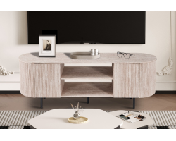Meuble TV 'Lagos' 160 cm - Décor Travertin Beige | Mobilier Chic