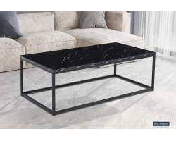 Table basse 'Dallas' Décor Marbre Noir - Meubles élégants