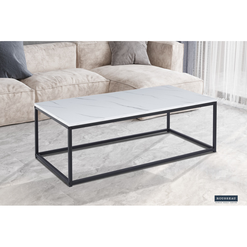 Table basse Dallas - Décor marbre blanc | Meubles élégants