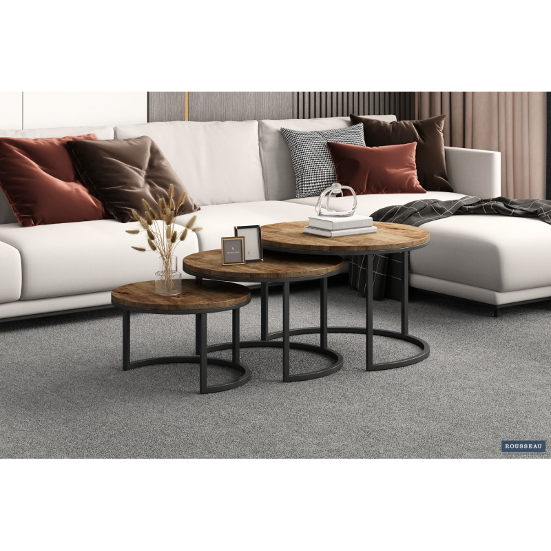 Table basse 'Arnod' set de 3 en bois de manguier - Meubles