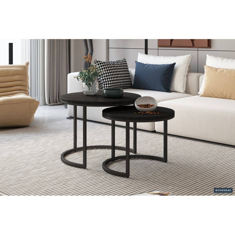 Table basse 'Goja' set de 2 - Bois de manguier noir | Meubles