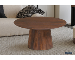 Table basse 'Miguel' 80 cm Ronde en Bois de Manguier Brun Clair