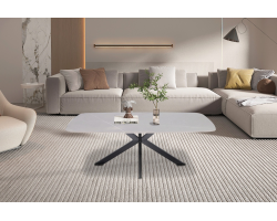 Table basse Apollo 130 cm ovale Pierre Grise - Meubles Design