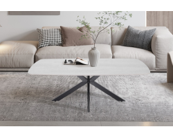 Table basse Apollo 130 cm Ovale Pierre Baroque Gris - Élégance et Modernité