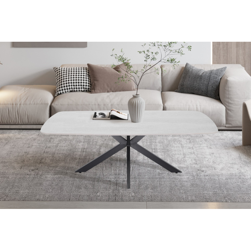 Table basse Apollo 130 cm Ovale Pierre Baroque Gris - Élégance et Modernité