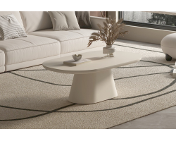 Table basse 'Tavira' 120 cm Ovale Ciment Beige - Élégance et Fonctionnalité