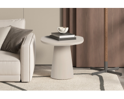 Table basse Tavira 55 cm ovale ciment beige - Mobilier contemporain