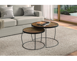 Table basse Lars en bois de manguier - Set de 2 tables élégantes