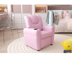 Mini-Fauteuil relax 'Renée' relevable manuellement PU Rose - Confort & Elegance