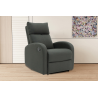 Fauteuil relax 'France' relevable manuellement en tissu gris | Confort et élégance