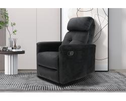 Fauteuil relax 'Wuhan' - Lever manuel en tissu noir | Meubles