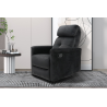 Fauteuil relax 'Wuhan' - Lever manuel en tissu noir | Meubles