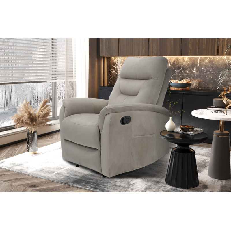 Fauteuil relax 'Breda' relevable manuellement - Tissu Taupe