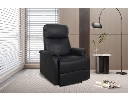 Fauteuil relax 'Tokio' relevable manuellement en PU noir - Confort et élégance