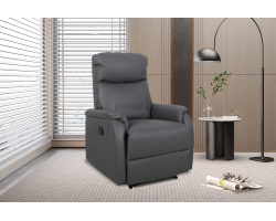 Fauteuil relax 'Tokio' relevable manuellement en PU gris - Meubles
