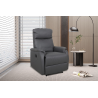 Fauteuil relax 'Tokio' relevable manuellement en PU gris - Meubles