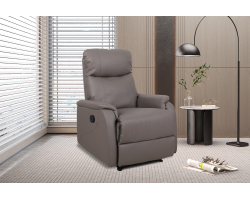 Fauteuil relax 'Tokio' relevable manuellement en PU taupe - Meubles élégants