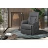 Fauteuil releveur électrique Miami en PU gris - Meubles confortables