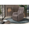Fauteuil releveur électrique 'Miami' PU taupe - Confort & Élégance
