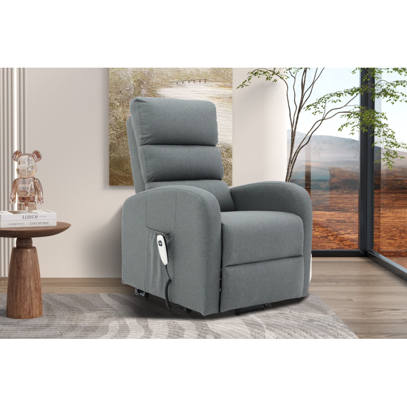 Fauteuil releveur électrique Bruges - Tissu gris foncé