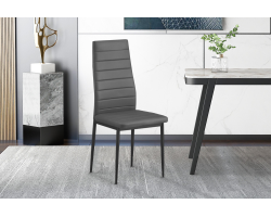 Set de 4 chaises Cato/Kenzo PU Gris - Meubles modernes