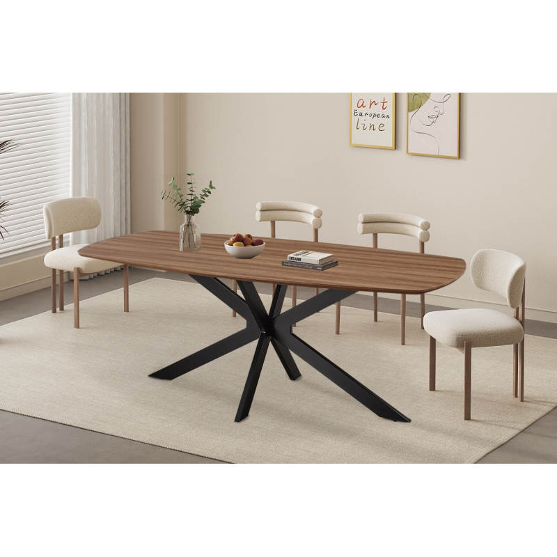 Table 'Aziz' 200 cm Ovale Danoise - Meuble en Chêne Vieilli