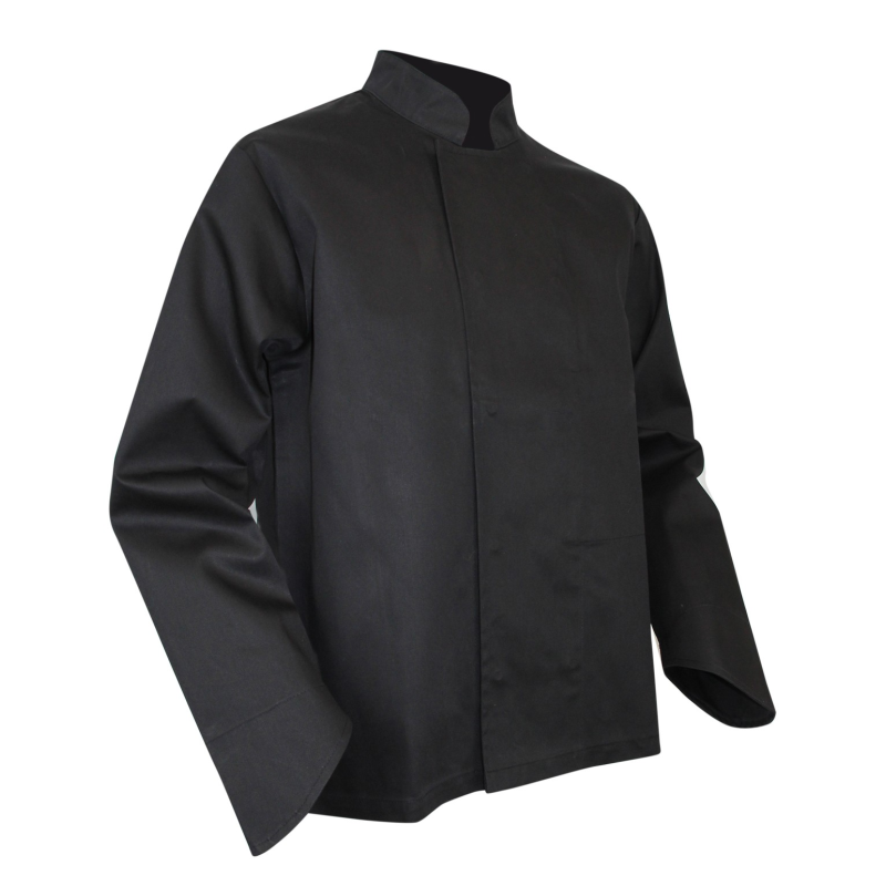 Veste cuisinier noire manches longues Passoire LMA - Élégance et Fonctionnalité