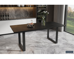 Table 'Nicola' 200 cm Rectangulaire en Bois de Manguier Noir - Élégance et Modernité