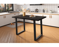 Table de comptoir Nicola 160 cm en bois de manguier noir