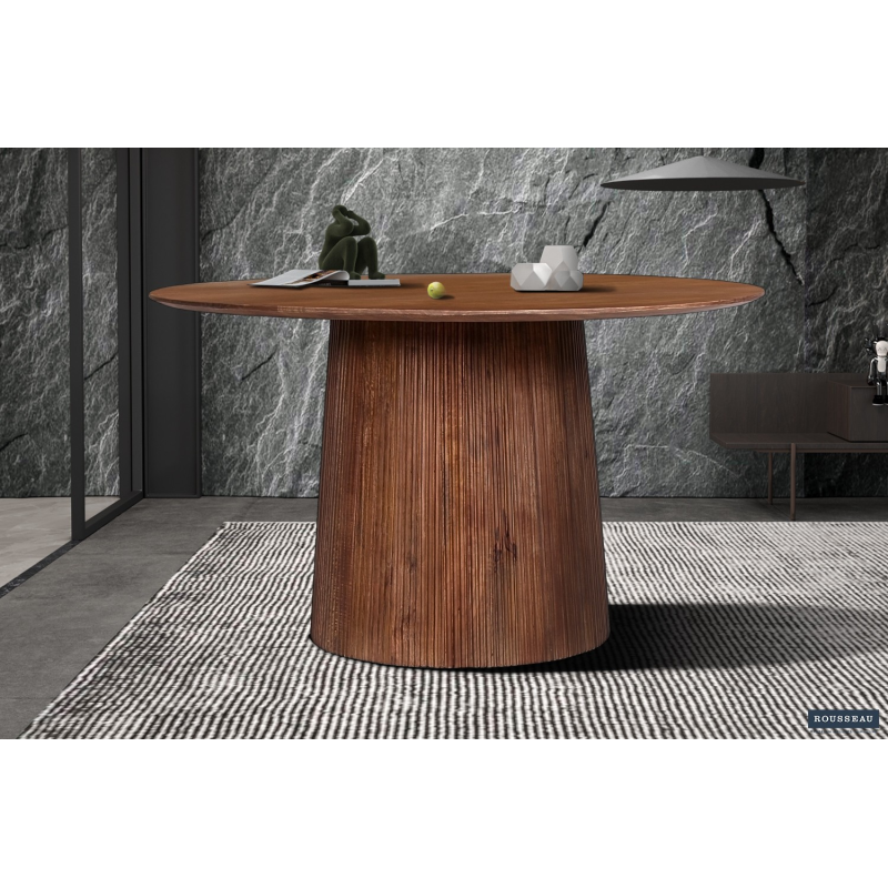 Table 'Miguel' 130 cm en bois de manguier - Élégance et convivialité