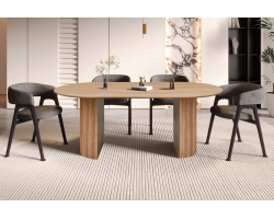 Table 'Lagos' 200 cm Ovale en Chêne Vieilli | Meubles Modernes