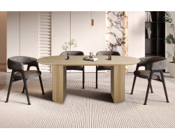 Table ovale 'Lagos' 200 cm en décor chêne naturel